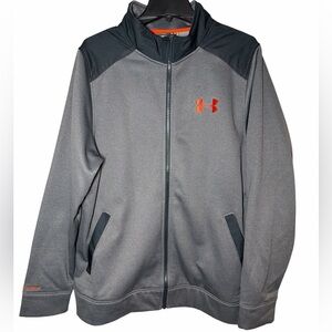 Under Armour Men's Loose Fit Storm Fleece Full-Zip Jacket Gray Orange Black XL